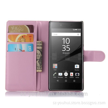 New Fashion Design flip PU leather case for Sony Xperia Z5